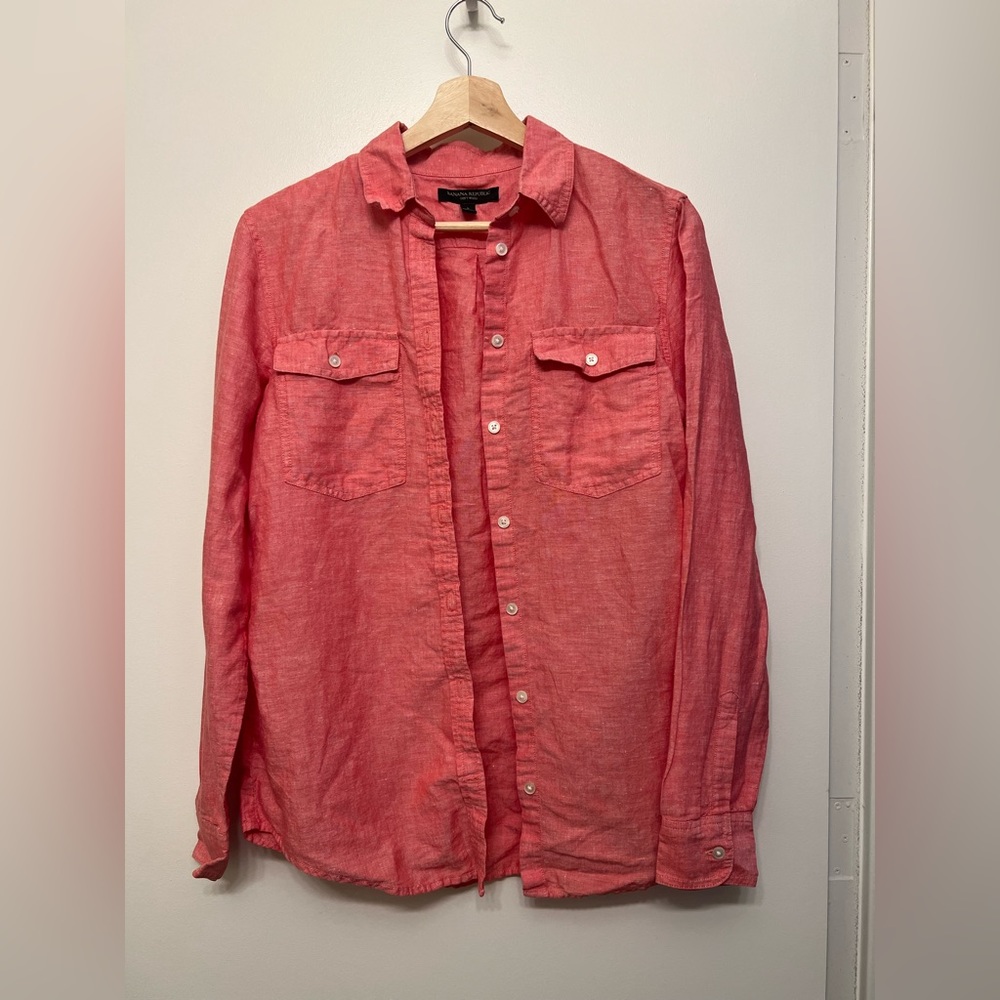 Banana Republic button up shirt salmon/pink-orange